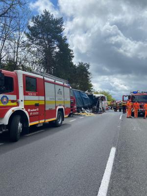 "Este un masacru, jumătate din autobuz este sub camion". TIR românesc, accident cu un mort și zeci de răniți pe o autostradă din Slovacia