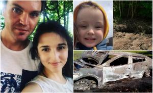"Au luat viața unui înger de 4 ani". O familie cu un copil mic, ucisă cu sălbăticie pentru bani. Mașina lor a fost incendiată, în regiunea Cernihiv