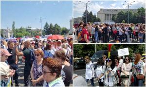 Greva profesorilor. Mii de angajați din învățământ protestează în Piaţa Victoriei: "Este o grevă pentru demnitate, pentru respect"