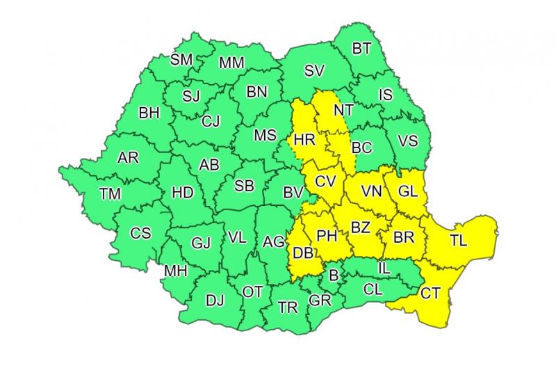 Cod Galben de furtuni 3 iulie 2023