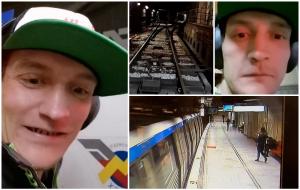 Ce riscă tânărul care s-a filmat agăţat de tamponul garniturii de metrou în mers. A mers aşa preţ de mai multe staţii