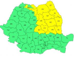 15 județe, sub avertizare cod galben de vreme severă până diseară. Meteorologii anunță vânt puternic în Moldova, estul și sud-estul Transilvaniei
