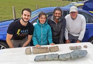 Maxilar uriaș de ihtiozaur, găsit de o fetiță de 12 ani din Anglia. Reptila uriașă a trăit acum 202 milioane de ani
