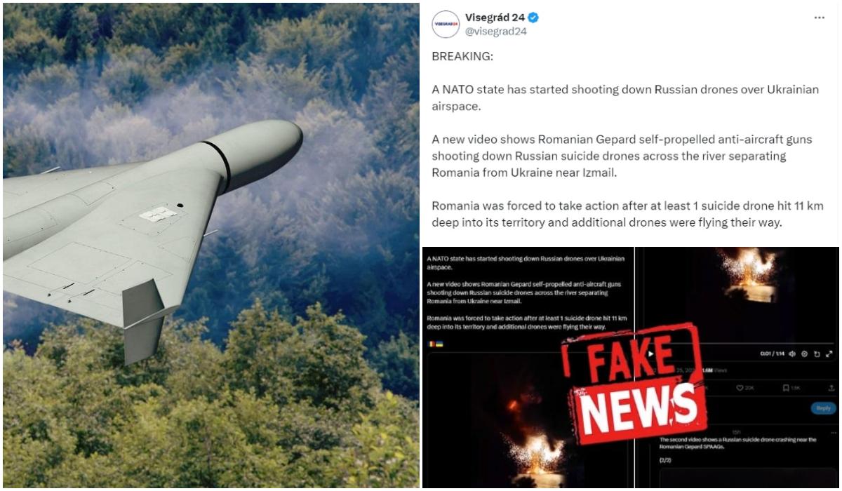Fake news că România a lovit dronele cu care Rusia a atacat Ucraina. MApN: Forţele aeriene nu au tras asupra dronelor de la graniţă