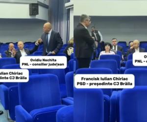 Scandal la CJ Brăila între un membru PSD și un liberal: "Zât să-i spui lui mă-ta, porcule"