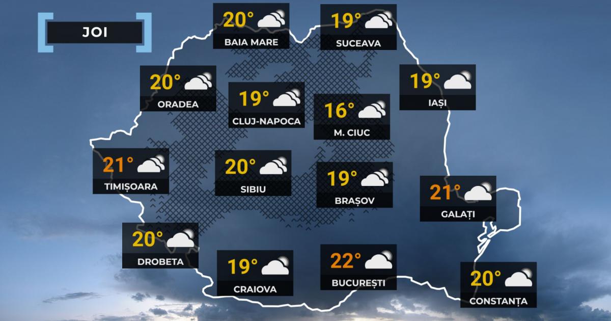 Vremea de mâine 30 octombrie. Se încălzeşte în cea mai mare parte a ţării. Maximele între 15 şi 23 de grade