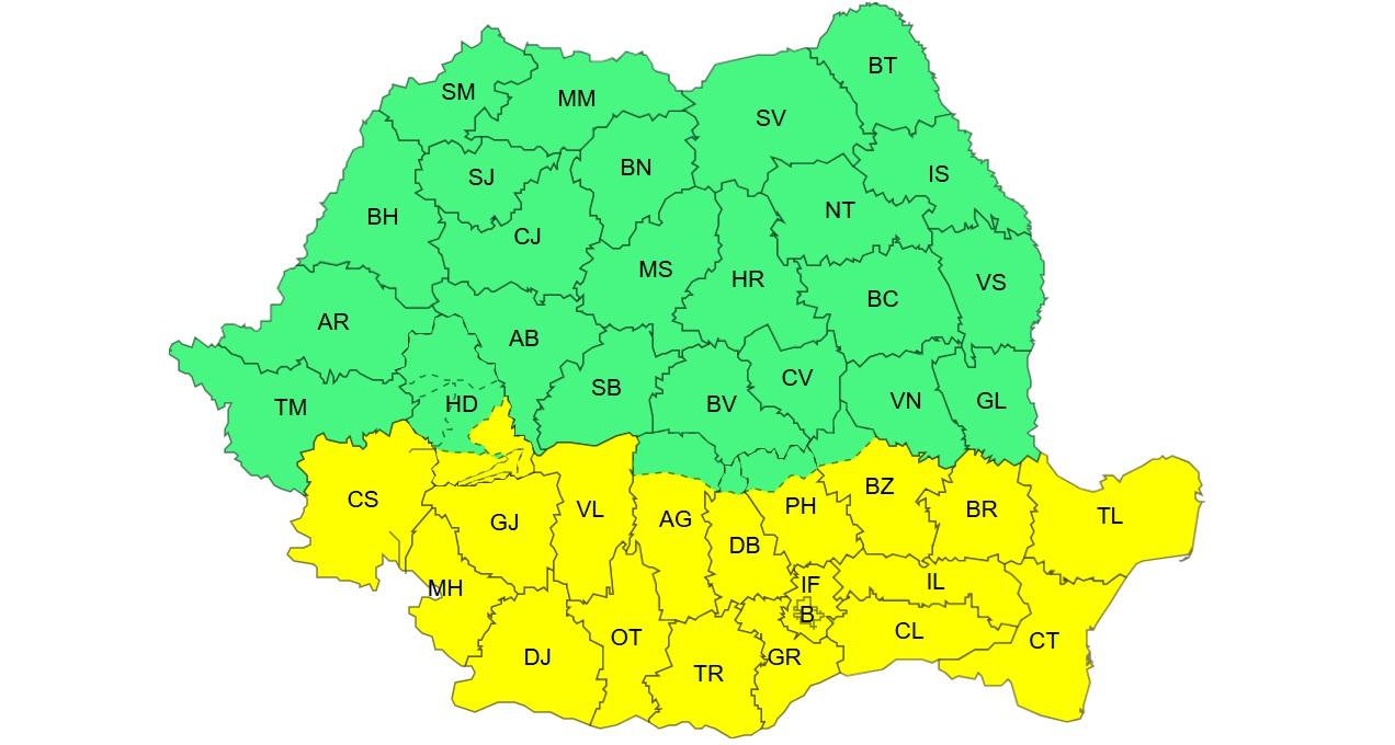 Cod galben de ninsori, viscol şi polei în 18 judeţe şi Bucureşti. Prognoza specială pentru Capitală