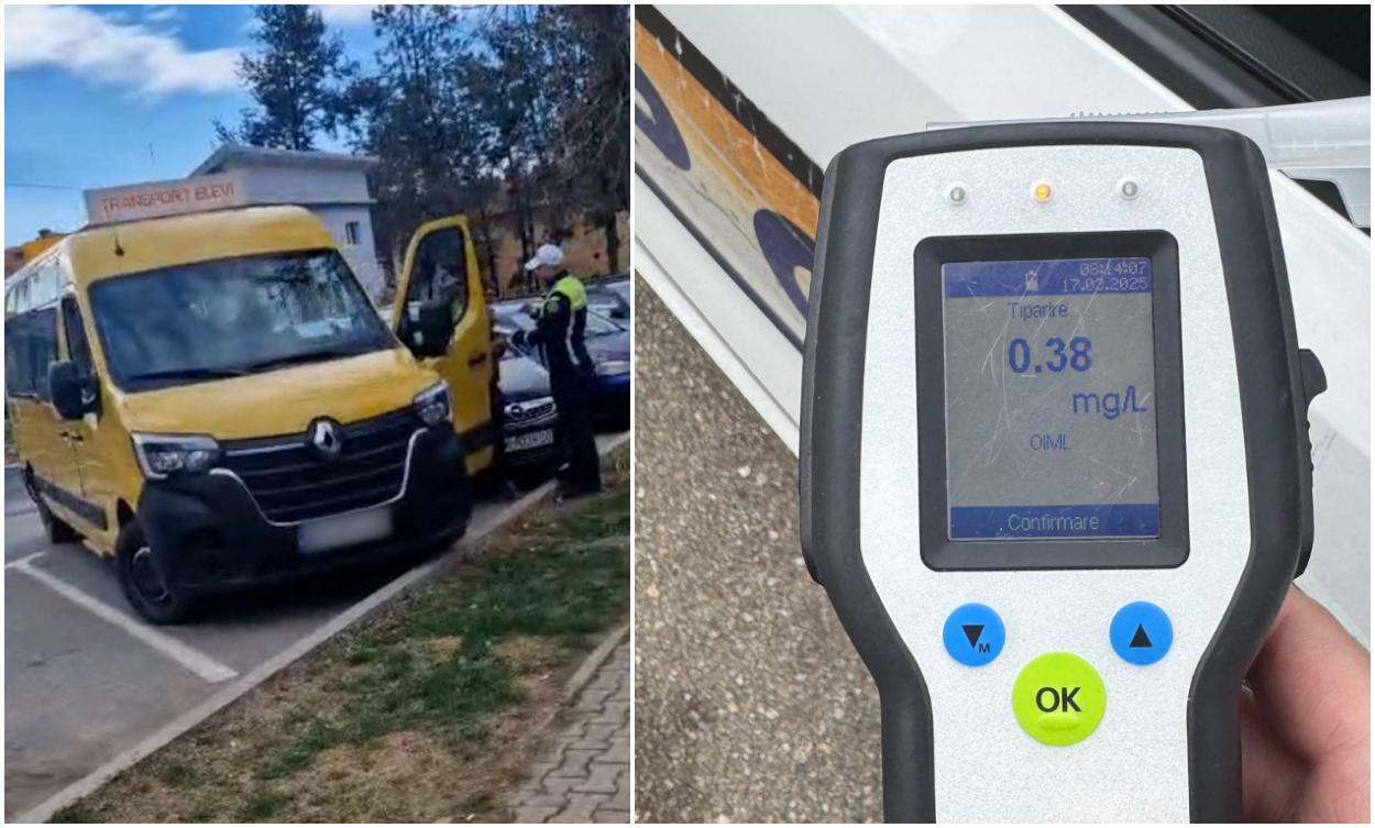 Șofer de microbuz școlar, prins băut la volan, în Mehedinţi. Tocmai ce lăsase elevii la simularea Evaluării Naționale