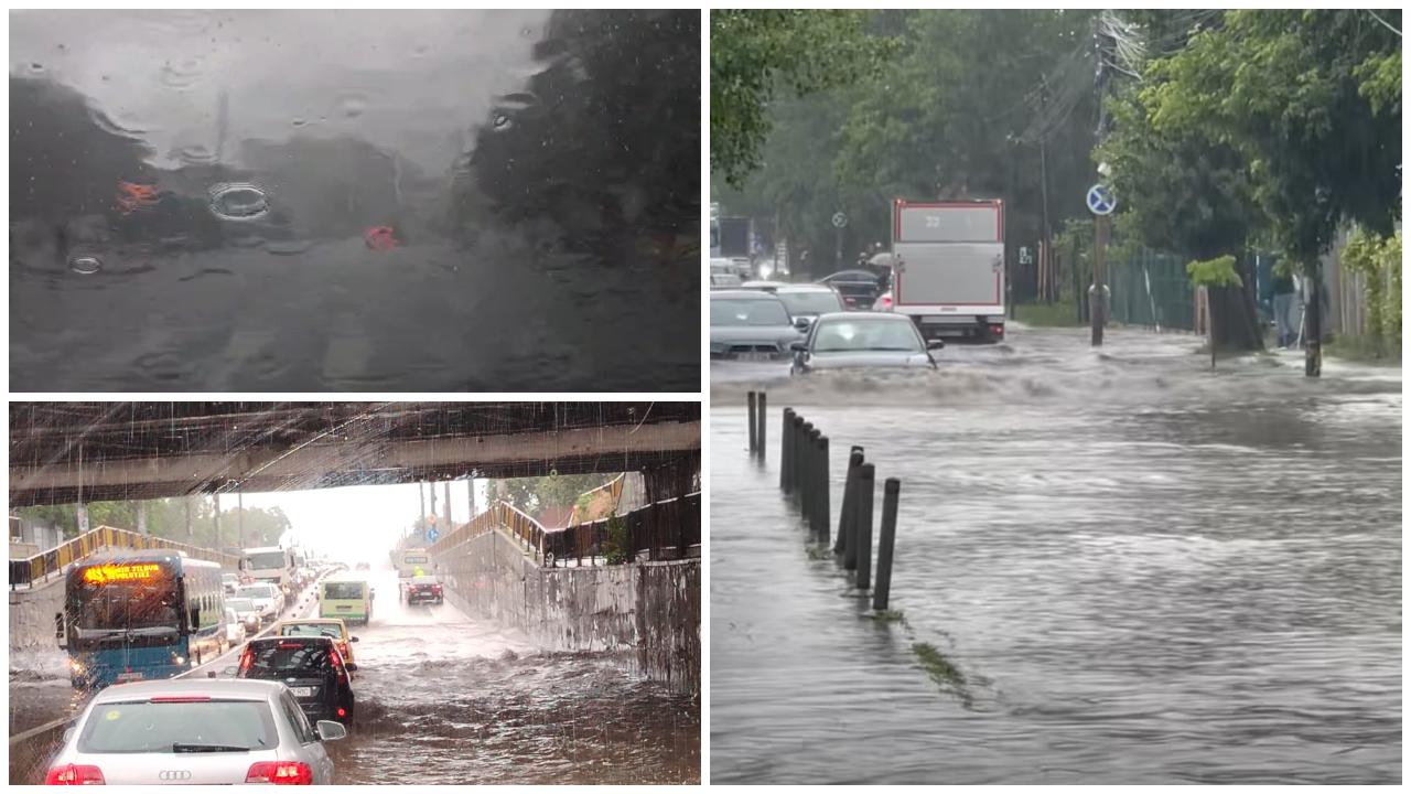 Inundaţii pe mai multe bulevarde din Bucureşti după codul galben de ploi de vineri după-amiază
