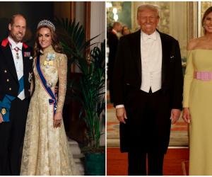 Povestea ţinutelor purtate de Kate şi Melania la banchetul regal. Cele două au atras toate privirile
