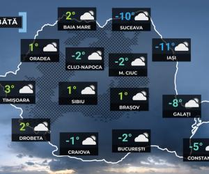 Vremea de mâine 17 ianuarie. Temperaturile scad din nou în mare parte din ţară. Maxime de 3 grade