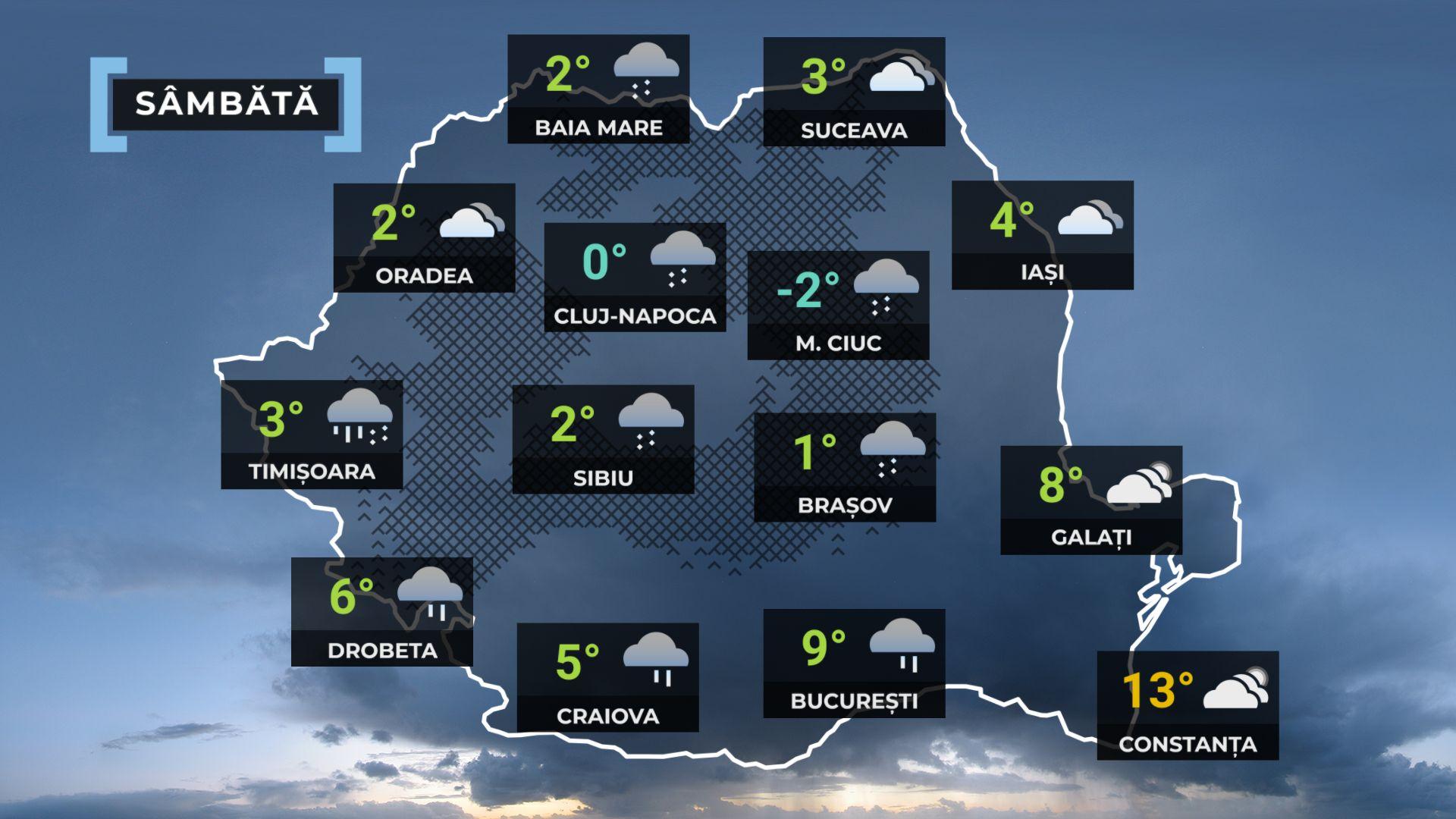 Vremea de mâine 3 ianuarie. Frig în cea mai mare parte a ţării, cald în sud