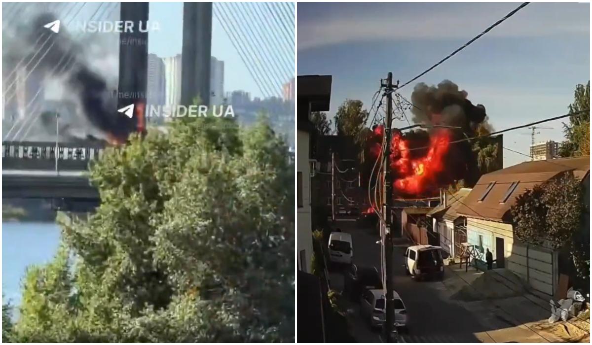Rușii au atacat cu drone un institut de cercetare nucleară, o școală și un important pod din Kiev