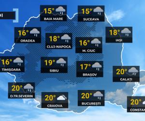 Vremea de mâine 22 octombrie. Ploile cuprind țara, iar la munte apar ninsorile