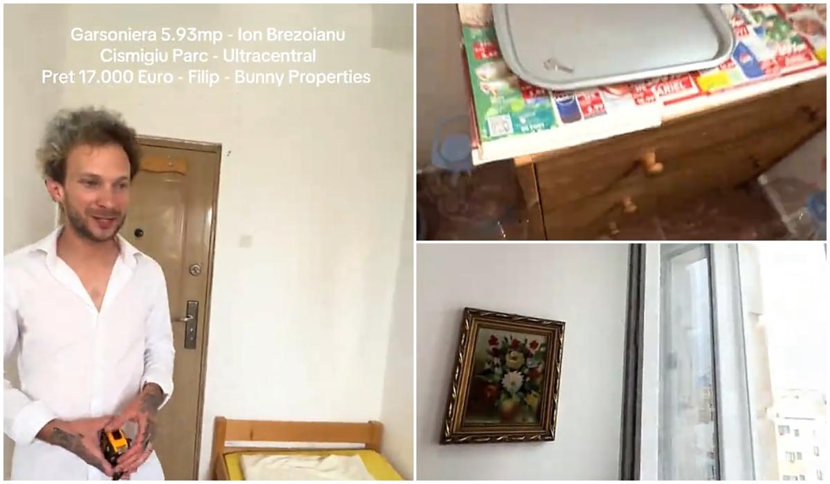 "Cea mai mică garsonieră" din București costă 17.000 de euro. Are 6mp, baie la comun și "zonă mică de tablou"