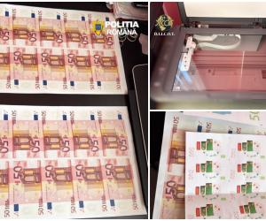 Fabrică de bani falşi, descoperită într-un sat din Suceava. Suspecţii prinşi cu 1.2 milioane de euro la ei