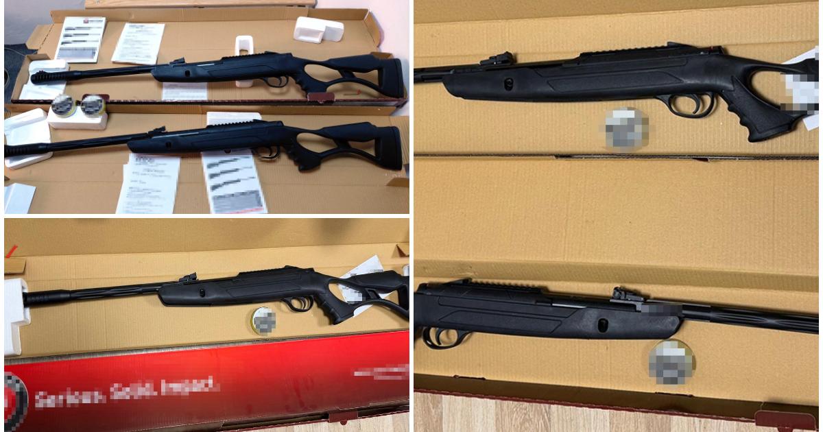 Arme şi 400 de proiectile descoperite într-un colet pe Aeroportul Cluj-Napoca. Expeditorul, o firmă din Cehia
