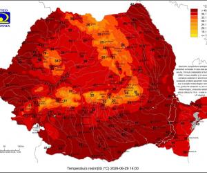 Orașul din România unde s-au resimțit 44 de grade la umbră la ora 14