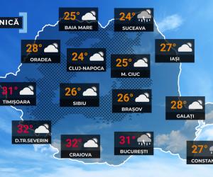 Vremea de mâine 12 iulie. Averse torențiale și grindină în jumătate de țară