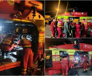 Premieră medicală în România. O pacientă conectată la ECMO, transportată cu un elicopter Black Hawk