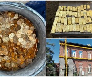 Aur de 9 milioane de €, găsit de muncitori în subsolul clădirii pe care o renovau. Cine poate păstra comoara