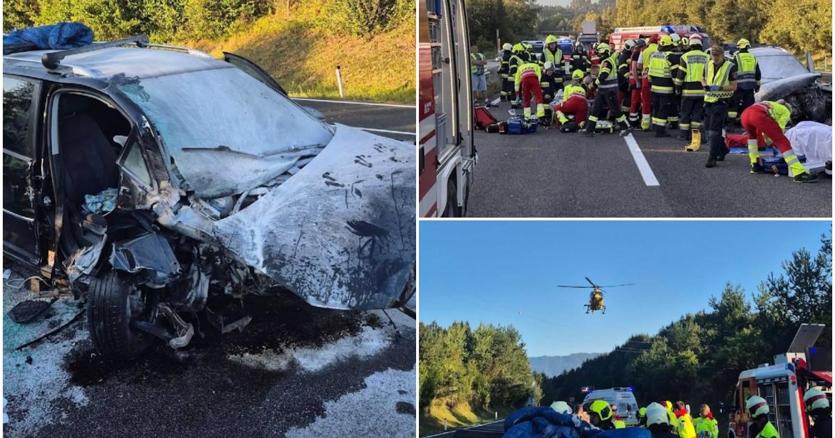 O familie cu 3 copii, captivă în mașina cuprinsă de flăcări după un accident. Oamenii au stat să privească