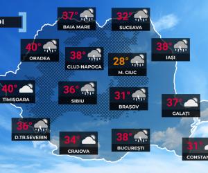 Vremea de mâine 6 august. Val de căldură persistent, însă revin furtunile violente