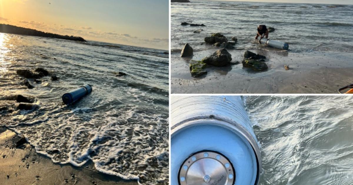 Image from the Observator News report: Drone fragments, some explosive, found on the coast; MApN account
