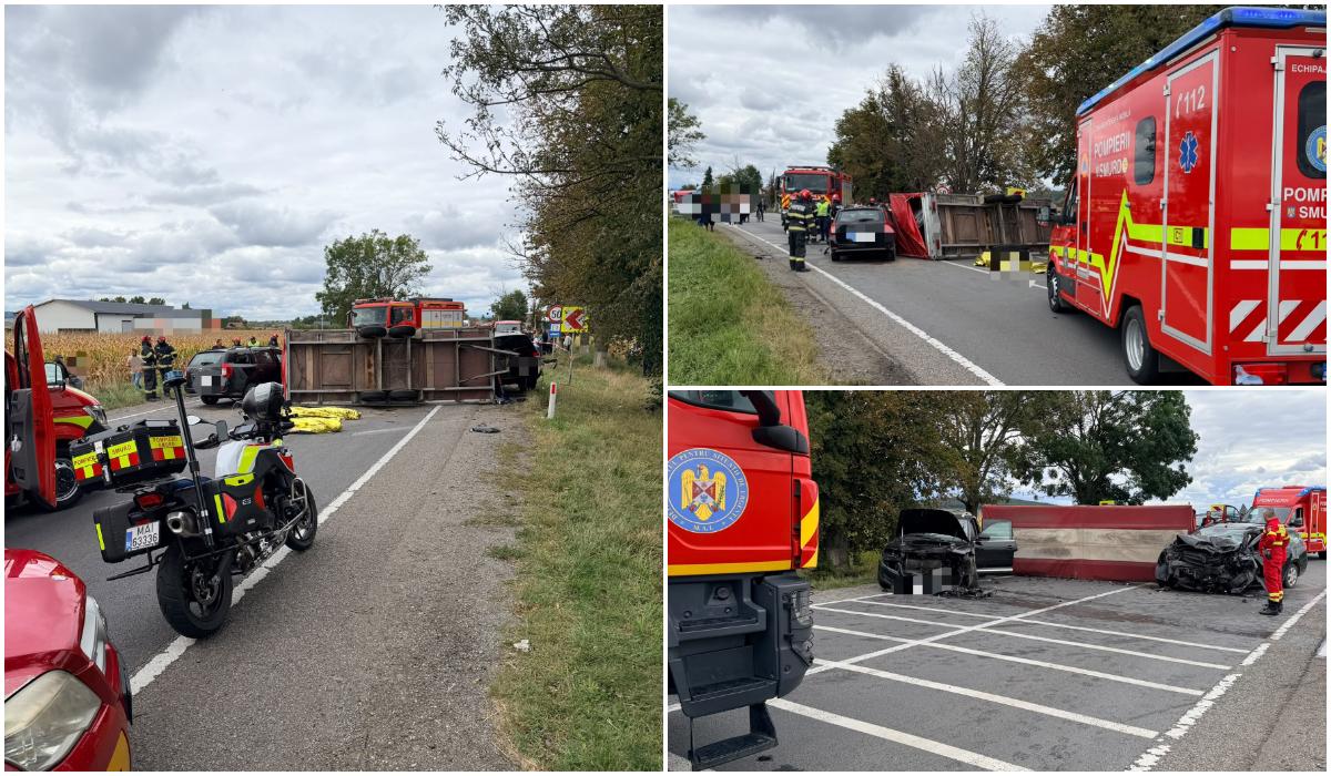 Accident grav pe DN 15, în Mureș. Două persoane au murit, alte patru au fost rănite