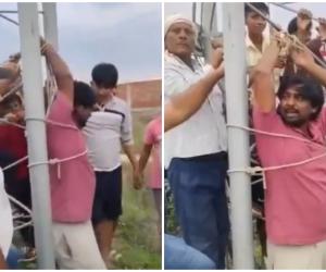 Sătui de internetul prost, sătenii l-au legat de stâlp pe angajatul venit să verifice problema, în India