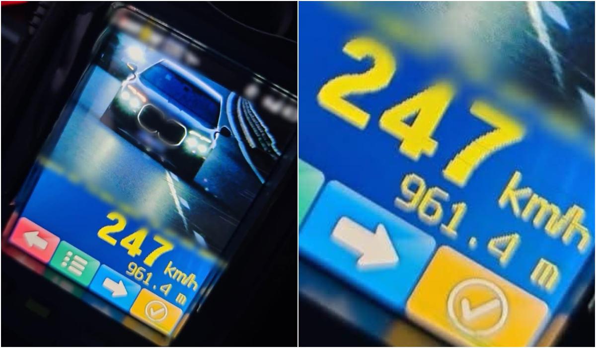Un șofer de BMW, prins în timp ce gonea cu 247 km/h pe A3, între Câmpia Turzii și Nădășelu. Sancţiunea primită