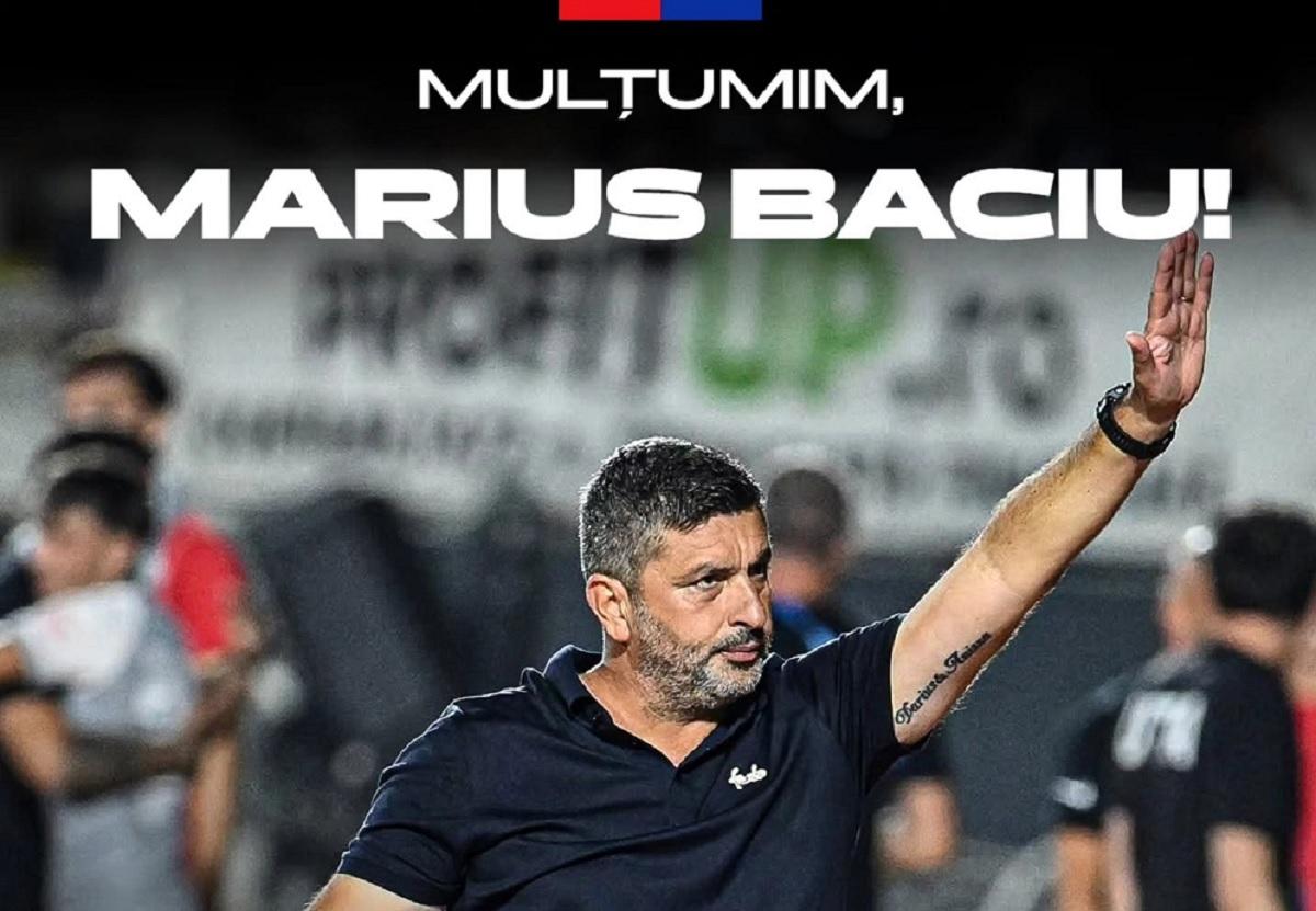 FCSB anunţă, oficial, despărţirea de antrenorul Marius Baciu