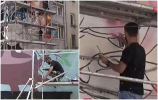 Artă stradală la Ploieşti. Clădirile gri din oraş, transformate în opere de artă