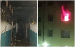 Apartament în flăcări, în toiul nopţii. Incendiu de proporţii într-un bloc din Prahova, unde locuiau şi refugiaţi ucraineni. "Nu rămân pe drumuri"