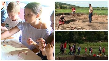 Tabăra de arheologie din Mureș dedicată copiilor, organizată în ruinele unui castru