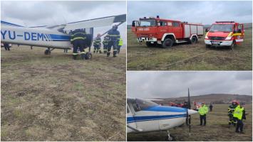 Un avion mic a aterizat de urgență la Vlădeni, în Iași, după ce a rămas fără kerosen. Cine se afla la bord