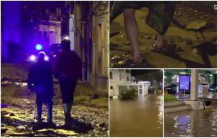 Străzi inundate de torenţi de apă şi noroi în Italia, în urma unei ploi violente