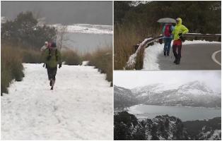 Localnicii au mers în munţi ca să vadă cu ochii lor zăpada, de aproape. Privelişti inedite în Mallorca, după ninsoare