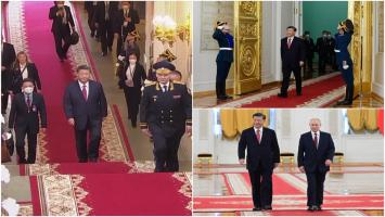 Primirea pompoasă de care a avut parte Xi Jinping la Kremlin. În timp ce Putin i-a întins covorul roşu, NATO l-a avertizat