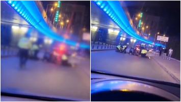 Un motociclist care fugea de poliţie în Craiova a lovit o altă maşină. Motocicleta a fost proiectată în autospecială