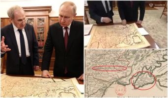 "Putin şi-a pierdut minţile". Liderul rus insistă că n-a existat nicio Ucraină în istoria omenirii până la URSS, analizând o hartă din secolul XVII