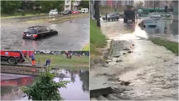 O ploaie de câteva minute a făcut prăpăd în mai multe gospodării din Arad. Puhoaiele au distrus case și au blocat complet circulația în Săvârşin