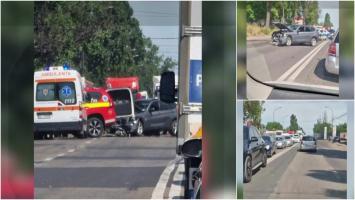 Accident cu 8 victime în Galaţi, după ce o şoferiţă nu a păstrat distanţa. Trei copii au ajuns la spital