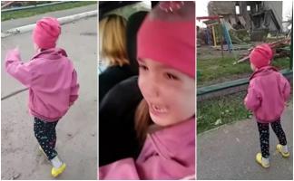 "Îți frânge inima!" Reacția sfâșietoare a unei fetițe când își vede grădinița și locul de joacă distruse de bombe, în Ucraina