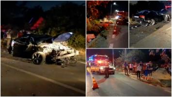 Supravieţuire miraculoasă. Un şofer de 20 de ani a intrat cu maşina într-un cap de pod, a lovit un copac, s-a răsturnat şi a revenit pe şosea, în Teleorman