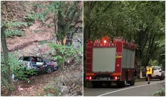 Accident la raliul Clujului. Un echipaj a căzut cu maşina într-o râpă de 5 m