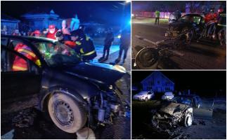 Mașini făcute praf pe un drum din Maramureş, după ce un şofer a evitat un tractorist beat. Utilajul era neînmatriculat şi avea o remorcă improvizată