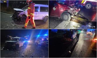 Impact violent pe o șosea din Suceava. Doi bărbați, la spital după ce mașinile în care se aflau s-au izbit frontal