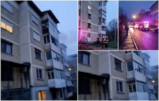 Incendiu într-un bloc din Neamţ: Fumul negru a umplut casa scării