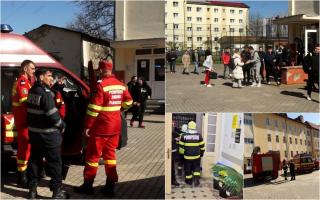 Alertă într-un liceu din Bistriţa. 850 de elevi şi profesori au fost evacuaţi, după ce un miros puternic de gaz s-a simţit în toată clădirea